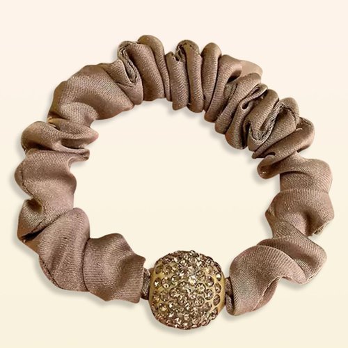 Generic Hair Scrunchies for Women's Hair, Stylish Silk Scrunchies for Hair, Elastic Satin Hair Scrunchies for Curly, Thick, Thin Hair with No Damage, Hair Ties Scrunchies for Boys and Girls(Brown)
