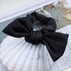 Andelaisi Boho Silk Hair Bow Rope Scrunchies Black Silky Bow Hair Band Hair Ties Vintage Elastic Hair Tie Ropes French Bowknot Ponytail Scrunchy Hair Ties Hair Accessories for Women Headdress