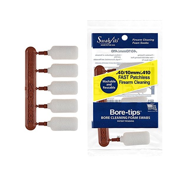 SWAB-ITS .40cal/.44cal/10mm/410 Gauge Gun Cleaning Bore-Tips Barrel Cleaning Swabs - Made in The USA
