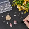 CRASPIRE 40pcs Cross Nail Charms 4 Style Rhinestone Cross Nail Charms 3D Luxury Cross Charms Flat Back Diamond Crystal Rhinestones Nail Art Charms Nail Gems for DIY Nails Art Jewelry Decoration