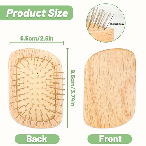 JiedHiur Wooden Hair Brush, Natural Wooden Air Cushion Brush Detangling Brush for Women, Men and Kids, Massager Hair Brush for Hair Growth
