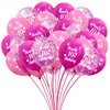 Jonhamwelbor Happy 10th Birthday Latex and Confetti Helium Balloons 30 Pcs 12 Inch Pink and Hot Pink Sweet 10 Year Old Double Digits Birthday Party Decorations for Girls