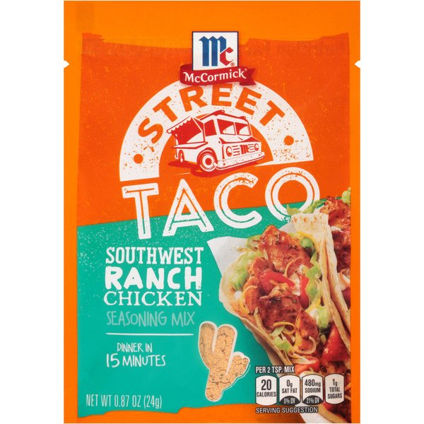 McCormick Street Taco Southwest Ranch Chicken Seasoning Mix, 0.87 oz