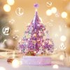 DOSCOR Purple Crystal Christmas Tree Building Blocks Set,Christmas Music Box with LED Light,Xmas Gift for Girls,Kids,and Adults