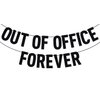 Black Glitter Out of Office Forever Banner, Officially Retired/Happy Retirement, Funny Retirement Party Decorations Supplies