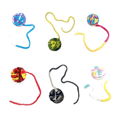 Leadigol 6 PCS Cat Ball Toys,Furry Rattle Ball for Kitty and Kitten Training Indoor Play,Cat Toy Colorful Pet Supplies Chasing Puppy with Small Bell Interactive Ball
