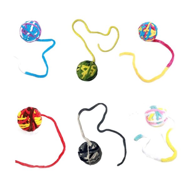 Leadigol 6 PCS Cat Ball Toys,Furry Rattle Ball for Kitty and Kitten Training Indoor Play,Cat Toy Colorful Pet Supplies Chasing Puppy with Small Bell Interactive Ball