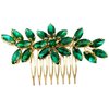 BETITETO Bridal Crystal Hair Piece Rhinestone Wedding Small Hair Comb Accessories for Women Girls (Emerald Green)