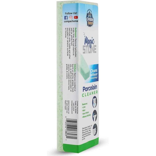 COMPAC HOME Magic-Stone Porcelain Cleaner, Green Product, Made from Recycled Glass, Scouring Stick Toilet Cleaner, Removes Stubborn Lime Stains from Porcelain or Bathroom Fixtures, 4 Count