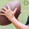 TELETIES - Small Spiral Hair Coils - Sports Collection - Ponytail Holder Hair Ties for Women - Phone Cord Hair Ties - Strong Grip, No Rip, Water Resistant, No Crease - 3 pack - Football
