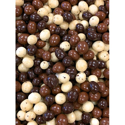 SweetGourmet Chocolate Covered Espresso Beans Blend | White Milk Dark Chocolate | 1 Pound
