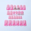 24 Pcs Duck Nails Press on Pink French Tips Press on Nails Duck Feet Style False Nails with Rhinestone ＆ Cherry Designs Glossy Duck Nail Tips Gel Acrylic Manicure False Nails Kit