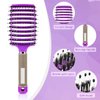 Wet Hair Brush Detangling Brush for Wet & Dry, Detangler Brush for Blow Drying, Curved Vented Wet Hair Brushes for Women Kids, Detangling Brush for Wet Dry (Purple)