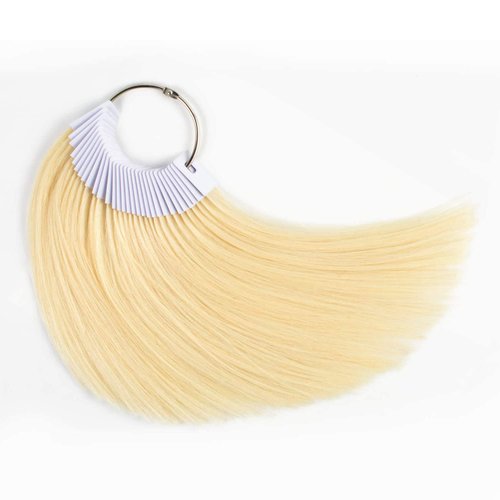 SOYZMYX Hair Color Rings 100% Human Hair Color Sample Testing Color Samples 9 inch Light Blonde Hair Color