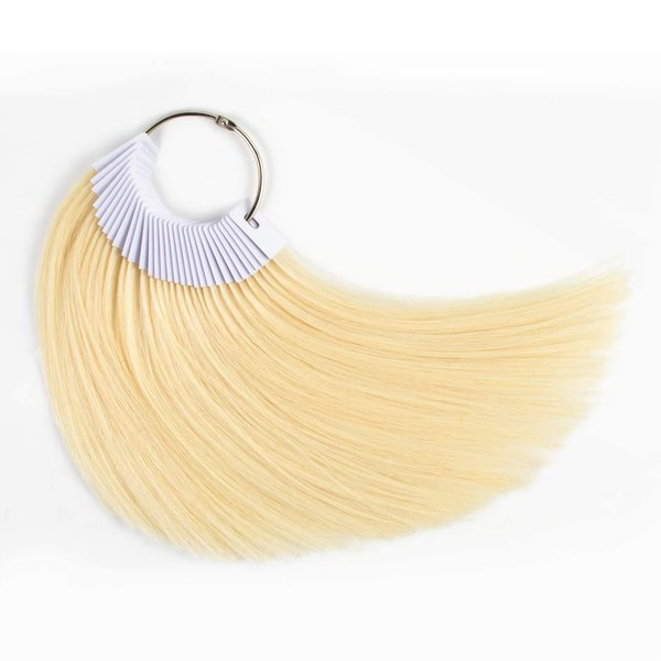 SOYZMYX Hair Color Rings 100% Human Hair Color Sample Testing Color Samples 9 inch Light Blonde Hair Color