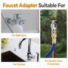 Faucet Adapter with Aerator Kitchen Sink Faucet Adapter Kit to Garden Hose for 55/64 inches Female to 3/4 inches Male Faucet Adapater, Chrome