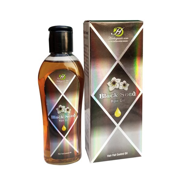 HERBOGANIC Black Seed Herbal Hair Oil | For Healthy, Stimulated Hair Growth | Reduces Hair Loss | Improve Scalp Circulation | 5 oz