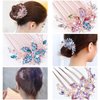KuuGuu 6 PCS Flower Floral Hair Combs Bridal Wedding Hair Crystal Rhinestones Women Hair Side Combs Hair Accessories for Women