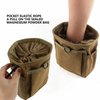 Drawstring Highend Rock Climbing Chalk Bag Carabiner Diferent Pockets for Climbing Bouldering, Gymnastics, Gym Pouch, Cross Fit and Lifting to Securely Hold Phones and Valuables (Khaki)