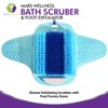 Mars Wellness Bath Scrubber and Foot Exfoliator - Feet Scrubber Dead Skin Remover - Shower Exfoliating Scrubber with Foot Pumice Stone - Shower Foot Massager Scrubber