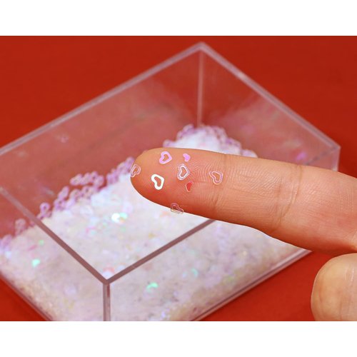 Tupalizy 20g Tiny Holographic Glitter Star Sequin and Iridescent Heart Confetti Flakes Stickers for Nail Art Tech Acrylic Resin Jewelry DIY Crafts Body Eye Makeup Face Hair Party Decoration (Clear)