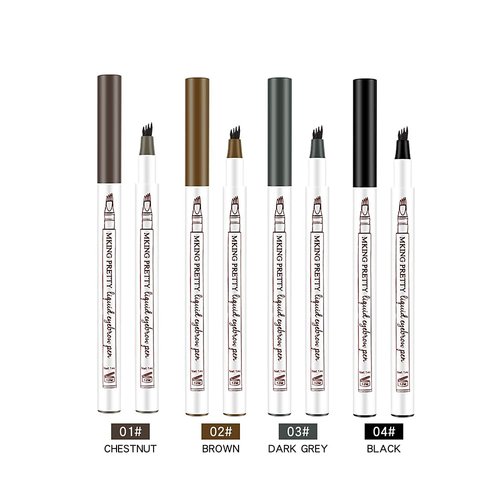 Eyebrow Pencil Microblading Eyebrow Pen Waterproof Tattoo Eyebrow Pencil Pen Micro-Fork Tip Applicator Brow Pencil -4 Colors 4 Pcs