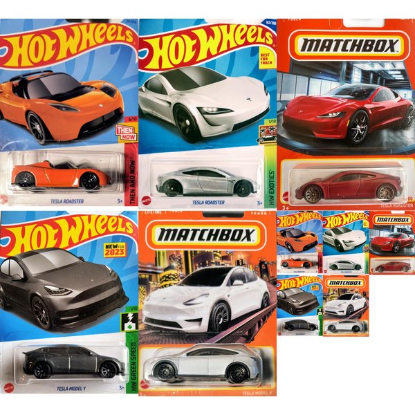 Hot Wheels Matchbox Tesla 1:64 Scale Bundle Set