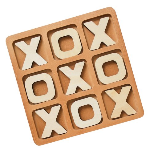 WOOBLI Tic Tac Toe Game, Versatile Boho Neutral Wood Tic Tac Toe Board for Classic Two Person Games, 8.63 Inches Tic Tac Toe Coffee Table Decor with Easel, Unique Gifts or Home Decor