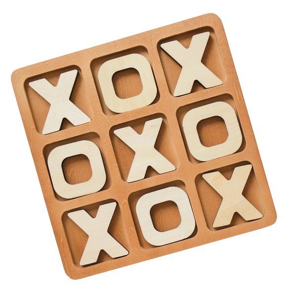WOOBLI Tic Tac Toe Game, Versatile Boho Neutral Wood Tic Tac Toe Board for Classic Two Person Games, 8.63 Inches Tic Tac Toe Coffee Table Decor with Easel, Unique Gifts or Home Decor
