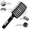 Suroseate Hair Brush, Detangler Hair Brushes for Women Men Kids Faster Blow Drying, Curved Vent Detangling Brush for Wet Dry Curly Straight Thick Thin Hair Adds Shine, Makes Hair Smooth (black)