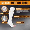Doc Miller Open Toe Compression Socks, 20-30 mmHg, Toeless, Support Circulation, Shin Splints, Calf Recovery, Post Op, Knee High, Medical Grade, White Socks, Small Size for Men & Women, Pair