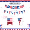 Chilfamy USA Party Decorations, Red Blue White Decorations with American Flag Banner, 12Pcs USA Hanging Swirls Decors, Pennant Bunting Banner, Foil Balloons for Welcome Home Patriotic Party Supplies
