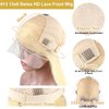 YWGYWG 613 13x6 Lace Front Wig Human Hair 200 Density 32 Inch Straight Wigs for Women Blonde 13x6 HD Lace Front Wigs Human Hair Glueless Pre Plucked Bleached Knots Blonde Lace Front Wigs Human Hair