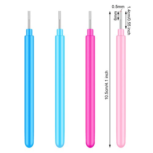 Paper Quilling Tools Rolling Curling Quilling Needle Pen DIY Cardmaking Paper Quilling Pen for Art Craft Handmade Tools, 4 Colors (24 Pieces)