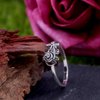 JESMING Tiny Rose Flower Silver Ring, Stacking Rings for Women Small Dainty 925 Silver Plated Ring Delicate Everyday Ring for Women Minimalist Personalized Jewelry (Size:6)