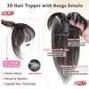 MORICA Bangs Hair Clip, 360° 3D Cover Clip in Bangs 100% Real Human Hair Toppers with Bangs，Hair pieces Clip on Bangs for Women Fake Bangs for Daily Wear (Brown Black, 5×7 3D Bangs)