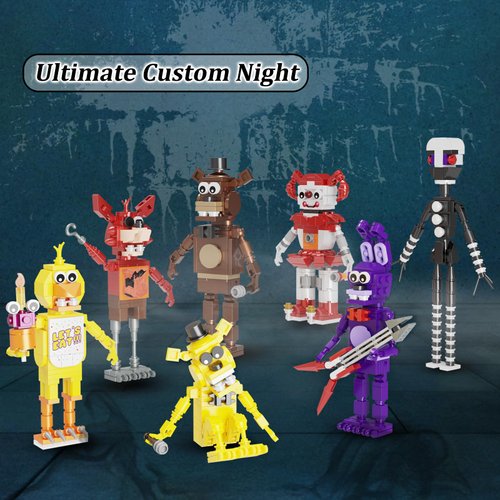 Five Nights Security Breach Building Block Toy 7 in 1, Fazbear Fredy Fighting Monster Action Figure DIY Model, Compatible with Lego, Suitable for 8+ Adults Boys Girls Birthday (695PCS)