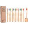 Little Footprint Kids Bamboo Toothbrushes - 12 Pack |BPA Free Soft Bristles Toothbrushes | Eco-Friendly, Natural Bamboo Toothbrush Set | Biodegradable, Compostable, Wooden Eco Friendly