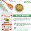 Zenia 100% Pure & Natural Henna Powder (Lawsonia Inermis) | 100 grams (3.5 oz) | Orange-Red Hair Color | Triple Sifted | Fresh from Rajasthan | No Chemicals, No Additives