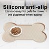 PWTAA Dog Food Mat Anti-Slip Silicone Dog Bowl Mat Thicker Pet Placemat Waterproof Cat Feeder Pad with Raised Edge Puppy Kitten Feeding Mats Suitable Small Medium-Sized Dogs Cats Eating Tray