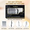 Yargkos Lash Extension Kit, 110Pcs 8-16mm D Mix Curl False Lashes Clusters, Bond and Seal Glue, Makeup Remover, Tweezers, Individual Eyelash Extensions Set, Natural Look DIY at Home, Black-A2