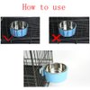 Crate Dog Bowl Removable Stainless Steel Water Food Feeder Bowls Cage Coop Cup for Cat Puppy Bird Pets