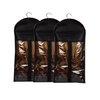 Whtawtaw 3 Pcs Hair Extension Storage Bag, Hair Extensions Holder with Hanger, 11.4 * 23.6 inches, Portable Wig Bags Storage with Transparent Zipper Closure (Black)