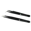 Winstonia 2 Pcs Tweezer Set - Stainless Steel Pointy Professional Beauty Tools - Manicure, Jewelry, Blackhead, Ingrown Hair, Splinter Removal Tweezers