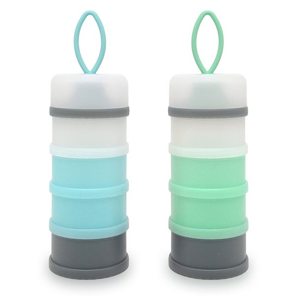 LADISO Baby Formula Dispenser, Formula Container, Portable Milk Powder Dispenser Container, Baby Feeding Travel Storage Container, Non-Spill Stackable Baby Snack Storage Container, BPA Free, 2 Packs