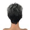 Wiginway 6'' Short Straight Wig for Women Ombre Gray Black Wigs Side Bangs Layered Punk Nightclub Party Wigs