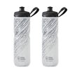 Polar Bottle – Sport Insulated 24oz Nimbus 2-Pack, Storm Charcoal & White – Leak Proof Water Bottles Keep Water Cooler 2X Longer Than a Regular Reusable Water Bottle