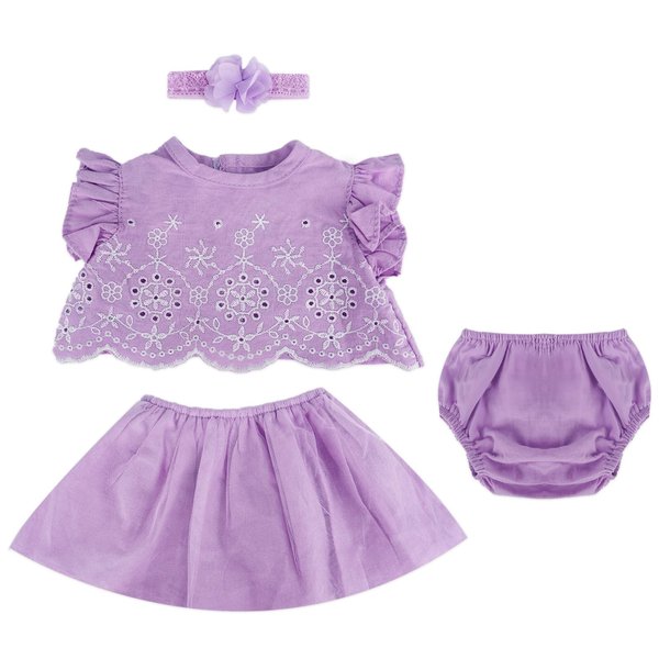 WOOROY Reborn Baby Doll Clothes for 18-20 Inch Purple Reborn Doll Girl Dress Reborn Baby Dolls Outfits Reborn Baby Clothing Baby Sets
