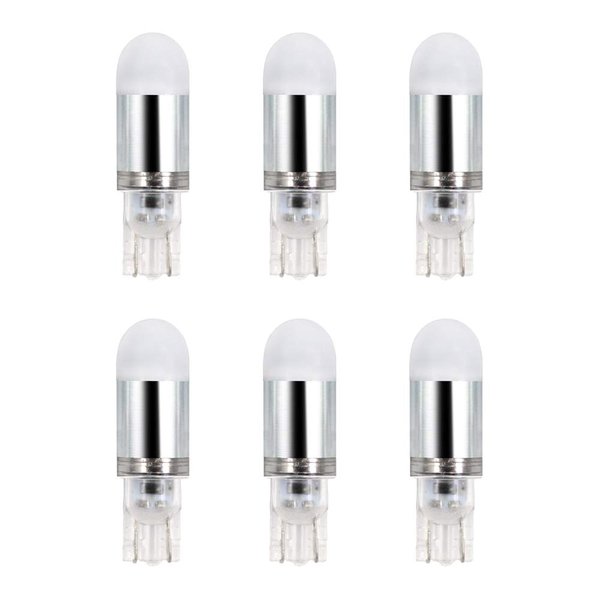 Makergroup T5 T10 Wedge Base LED Light Bulbs 12VAC/DC 1Watt Warm White 2700K-3000K for Outdoor Landscape Lighting Deck Stair Step Path Lights and RV Travel Tailer Lights 6-Pack
