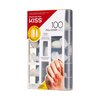 KISS 100 Full-Cover Nails, Press-On Nails, Nail glue included, 'Active Oval' Shape, Clear, Medium Size, Oval Shape, Includes 100 Nails, 3g Maximum Speed Nail Glue